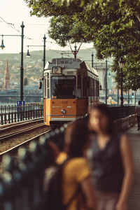 Train on railroad station platform