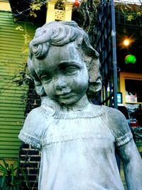 Close-up of angel statue