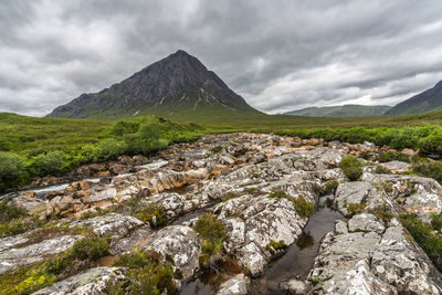 The buachaille etive mor, the landmark mountain of scottish highlands, scotland