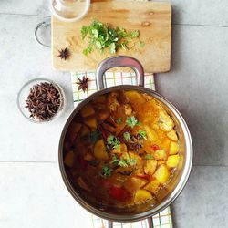 Directly above shot of food in bowl