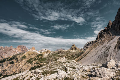 Rocks in the dolomites mountains, italy.