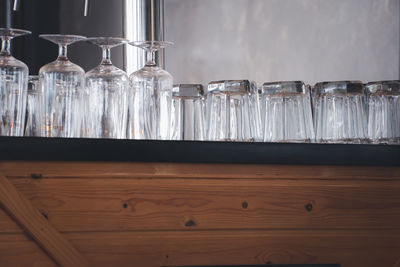 Close-up of glass jar on table