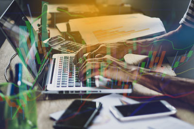 Close-up of laptop on table