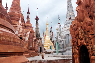 Panoramic view of temple building against sky