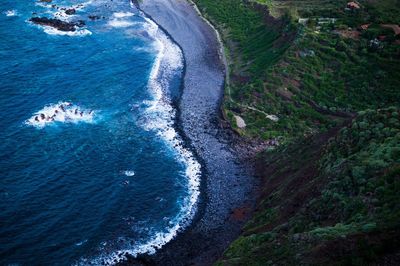 High angle view of sea shore