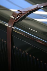 Close-up of belt on luggage