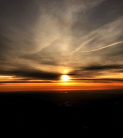 Scenic view of dramatic sky during sunset