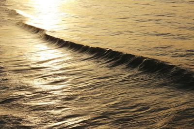 High angle view of beach during sunset