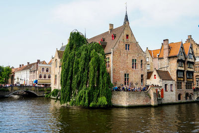 River passing through city buildings