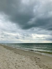 Scenic view of beach against sky