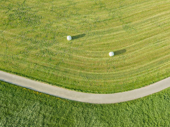 High angle view of golf course