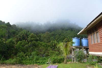 Scenic view of mountains against clear sky