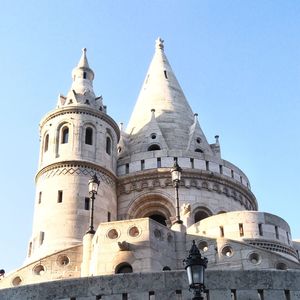 Low angle view of historic building against sky