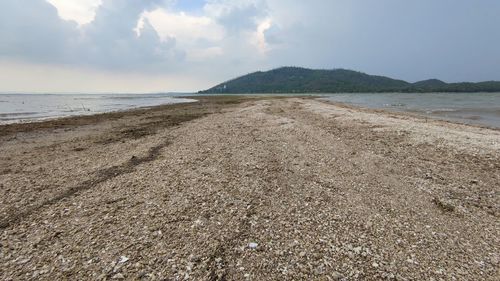 Scenic view of beach against sky