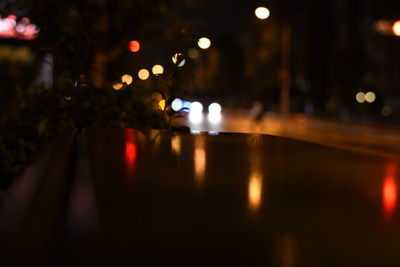 Defocused image of city street at night