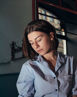 Portrait of young woman