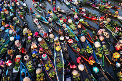 High angle view of crowd