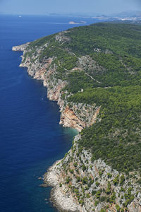 High angle view of beach against sky