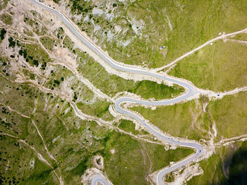 High angle view of snow covered landscape