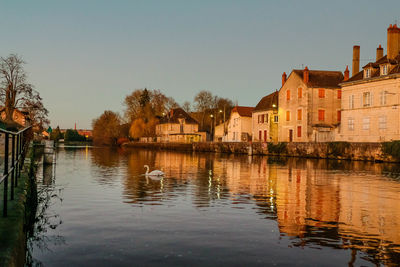 Reflection of buildings in water