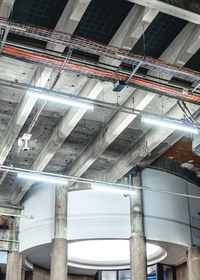 Low angle view of illuminated ceiling of building