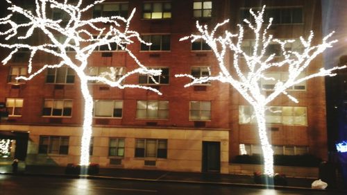 View of illuminated building
