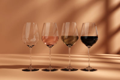 Close-up of wineglass on table