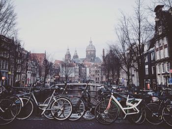 Bicycles in a city