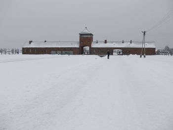 Scenic view of snow against clear sky