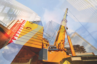 Low angle view of modern buildings against sky