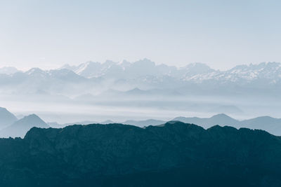 Scenic view of mountains against sky