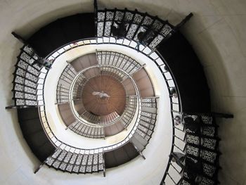 Directly below shot of spiral staircase