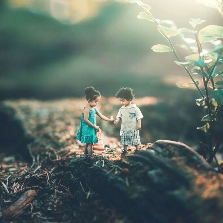 childhood, child, offspring, two people, boys, men, togetherness, males, sibling, girls, brother, family, full length, nature, sister, selective focus, females, women, land, innocence, outdoors