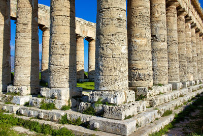 Italy, sicily, segesta - greek temple counts of 36 columns