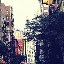 Low angle view of skyscrapers in city