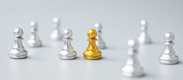 Close-up of chess pieces
