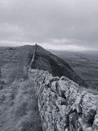 Scenic view of land against sky