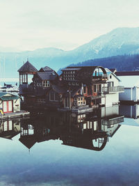 Buildings in lake