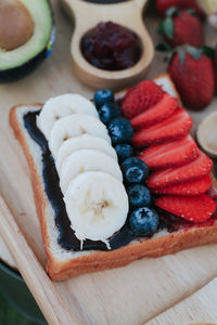 Close-up of food on table