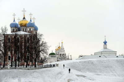 Panoramic view of church against clear sky