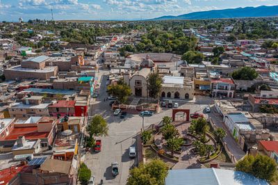 High angle view of townscape