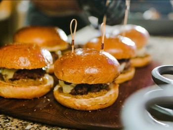 Close-up of food on table