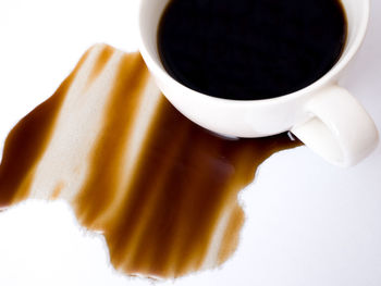 Close-up of coffee cup against white background