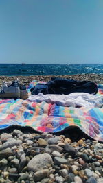 Colorful stones on beach