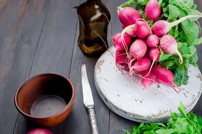 Close-up of radish on table