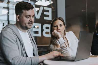 People sitting during business meeting