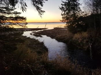 Scenic view of sea during sunset