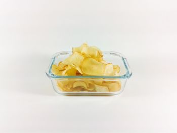 Close-up of food on white background