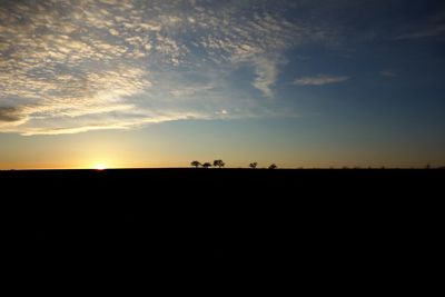 Silhouette landscape at sunset