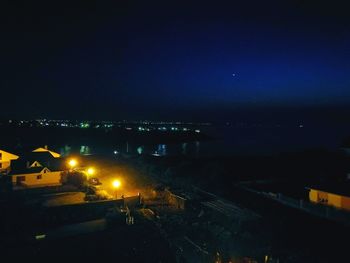 Illuminated cityscape at night